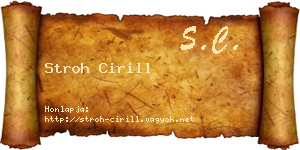 Stroh Cirill névjegykártya